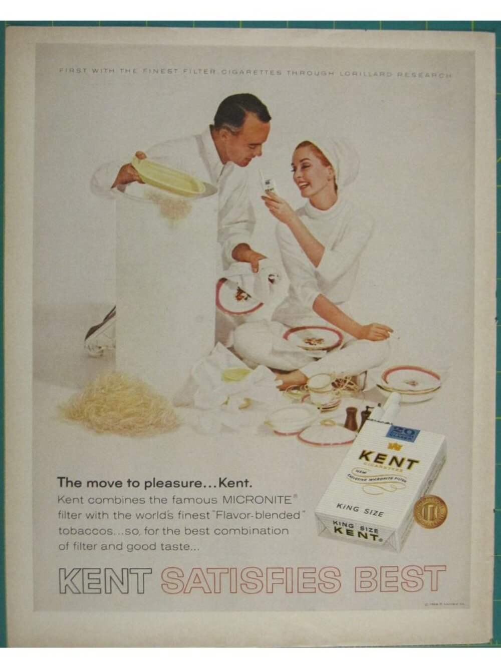 Print Ad Kent Cigarettes Vintage 1956 The Move To Pleasure King Size Filters Mic